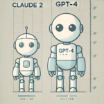 A simple illustration showing two robot icons labeled Claude 2 and GPT-4, side by side on a neutral background.